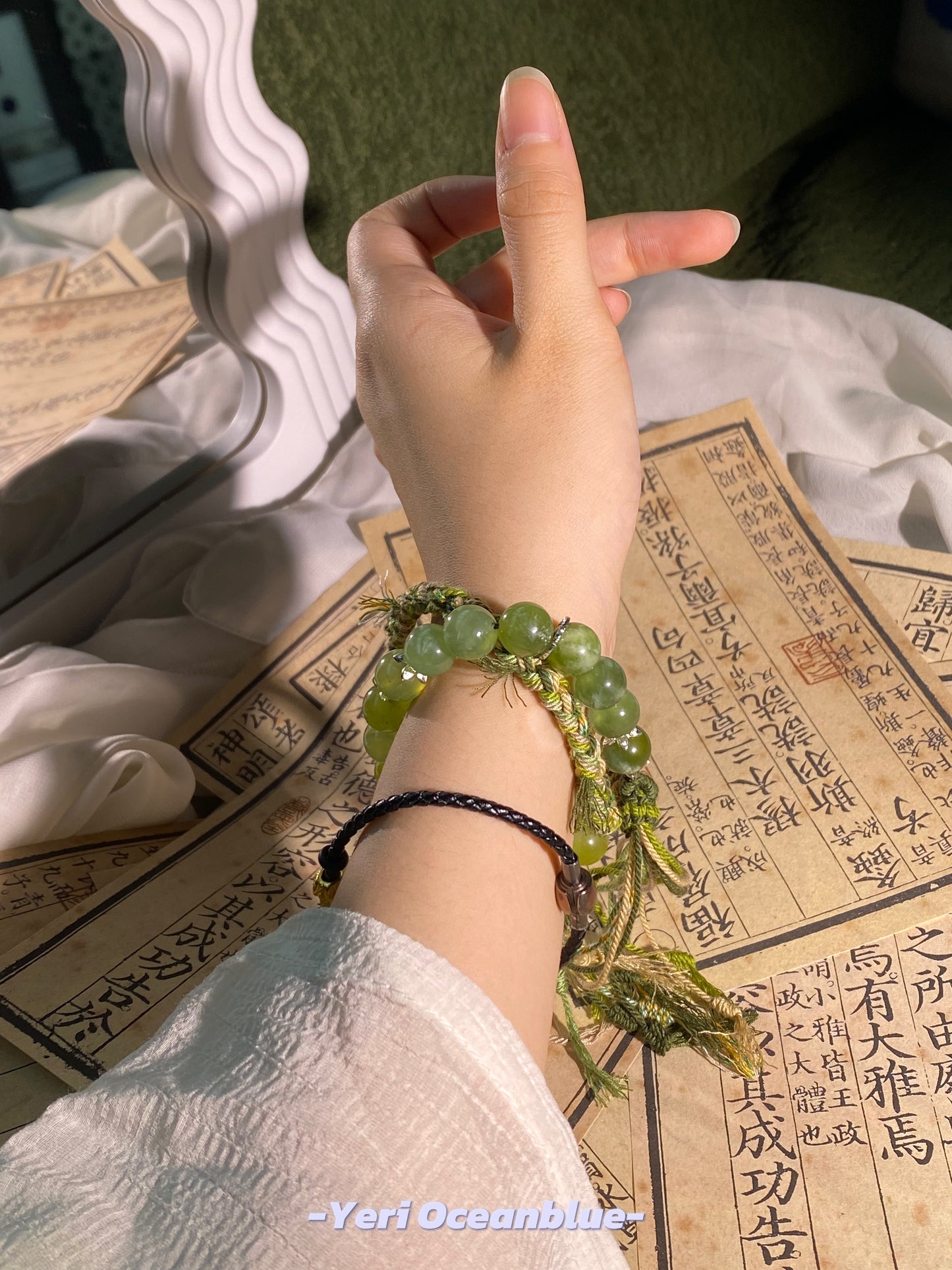 Mountain Jade double layers bracelet/car hanging