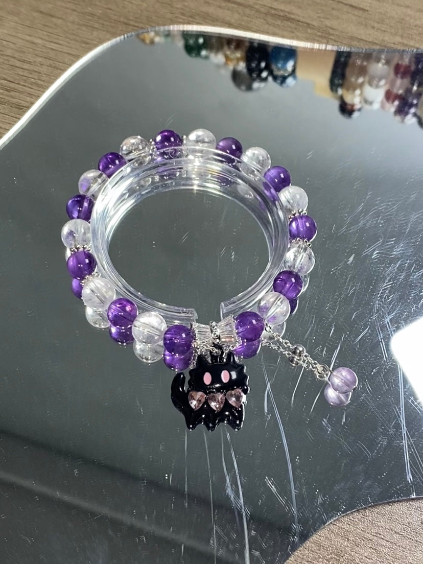 Kitty Staring | Amethyst & Clear Quartz