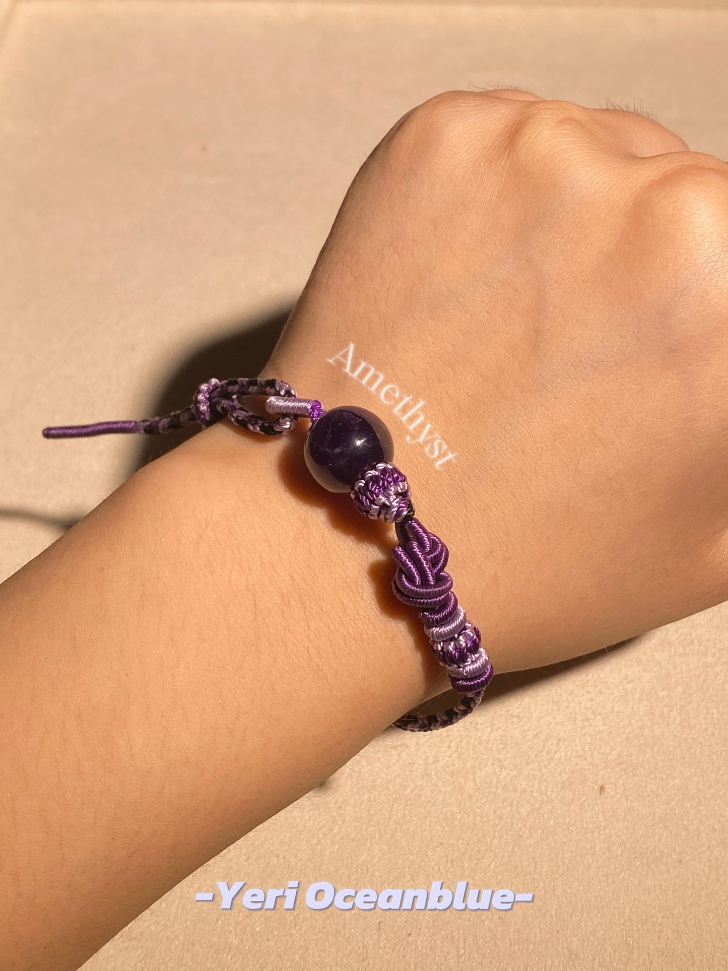 Kulomi impression braided bracelet (amethyst)