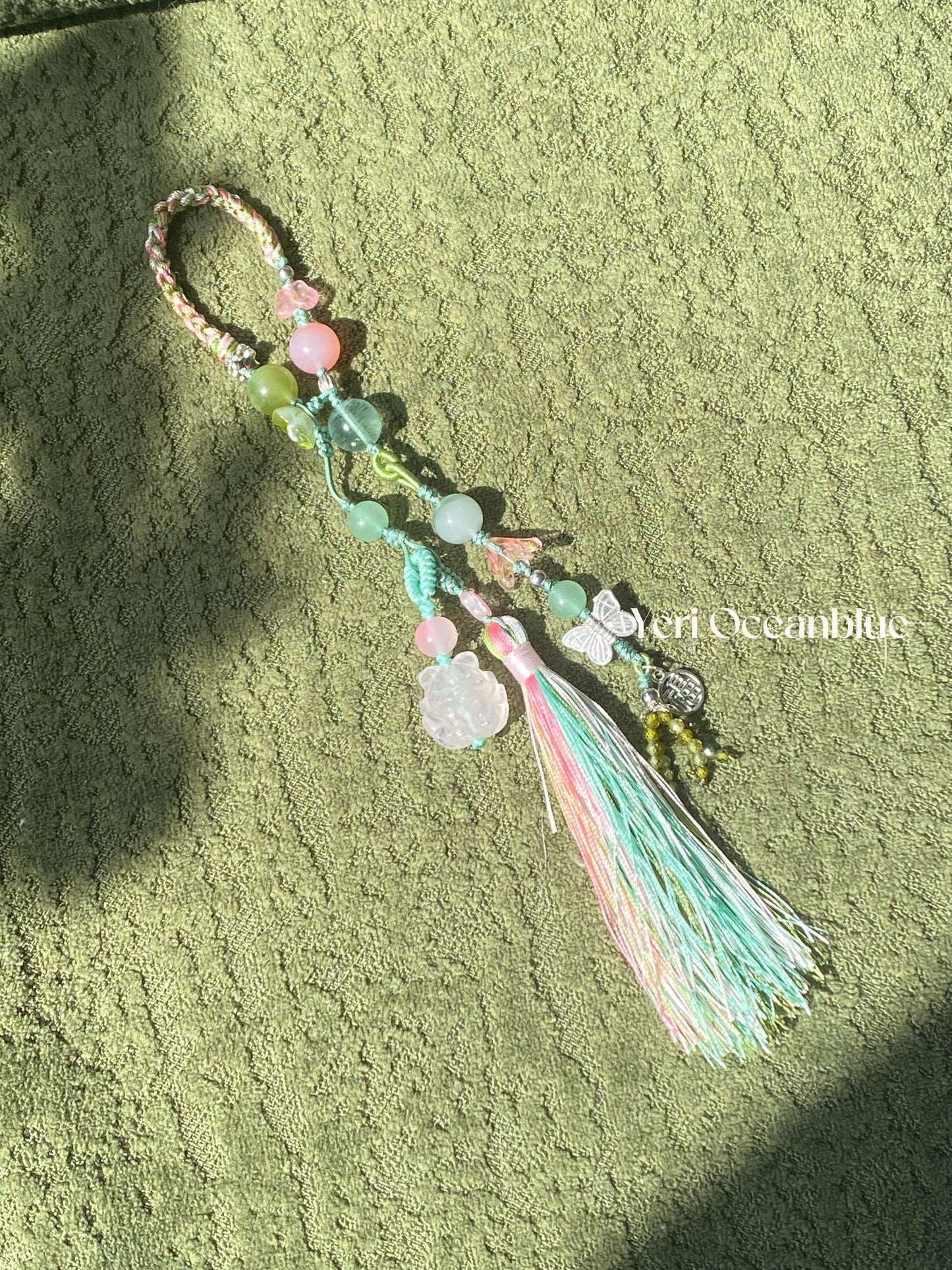 [fox in lotus] nine-tail fox bag charm/car hanging