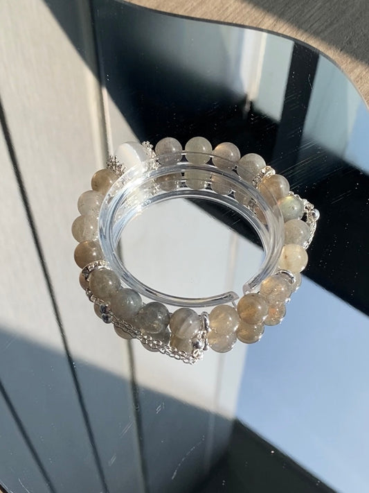 Celestial Balance Bracelet: Selenite & Labradorite