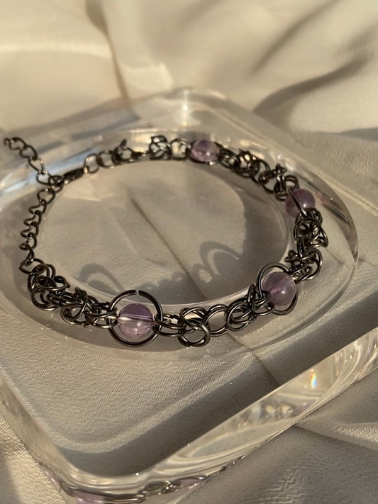 Byzantine Chain With Amethyst Bracelet